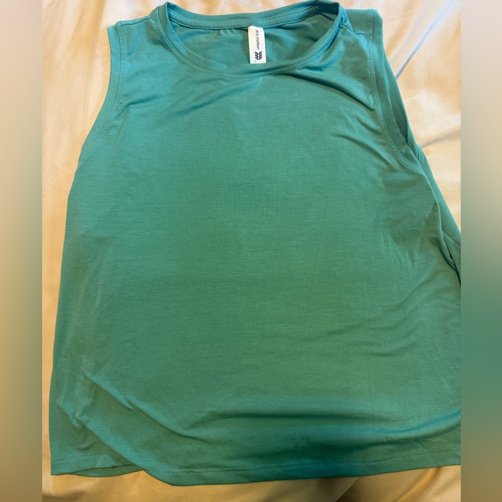 Teal turquoise athletic tank muscle top